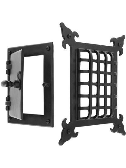 French Country Cast Iron Speakeasy Set - 7 1/8 x 5 7/8-Inch.